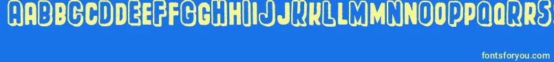 Spacecard Font – Yellow Fonts on Blue Background