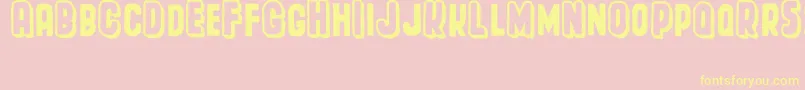 Spacecard Font – Yellow Fonts on Pink Background
