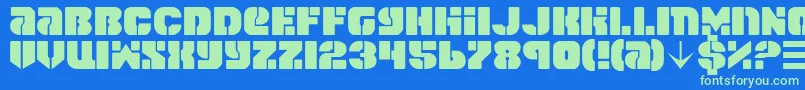 spacecruiser Font – Green Fonts on Blue Background