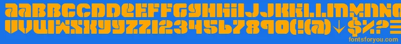 spacecruiser Font – Orange Fonts on Blue Background