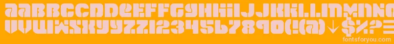 spacecruiser Font – Pink Fonts on Orange Background