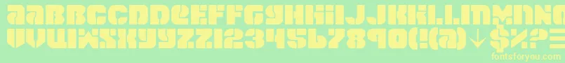 spacecruiser-fontti – keltaiset fontit vihreällä taustalla