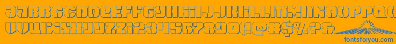 spacecruiser3d Font – Blue Fonts on Orange Background