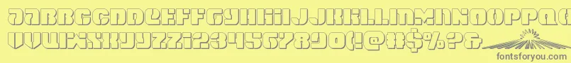 spacecruiser3d Font – Gray Fonts on Yellow Background