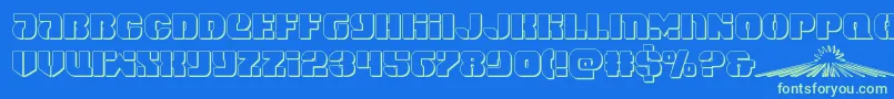 spacecruiser3d Font – Green Fonts on Blue Background