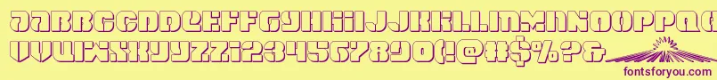 spacecruiser3d Font – Purple Fonts on Yellow Background