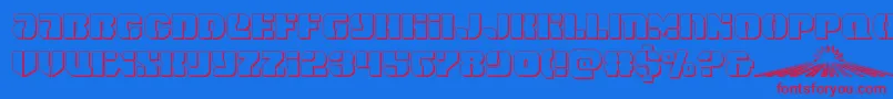 spacecruiser3d Font – Red Fonts on Blue Background