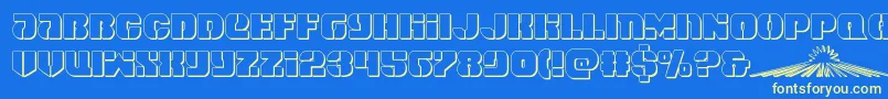 spacecruiser3d Font – Yellow Fonts on Blue Background