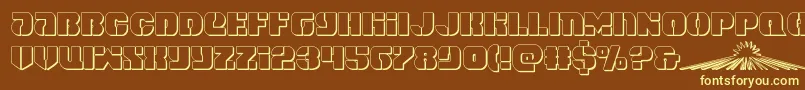 spacecruiser3d Font – Yellow Fonts on Brown Background