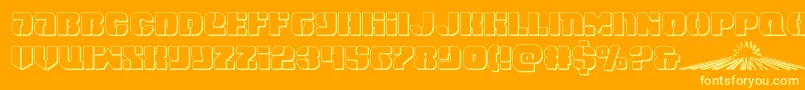 spacecruiser3d Font – Yellow Fonts on Orange Background