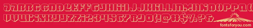 spacecruiser3d Font – Yellow Fonts on Red Background