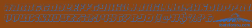 spacecruiser3dital Font – Blue Fonts on Brown Background