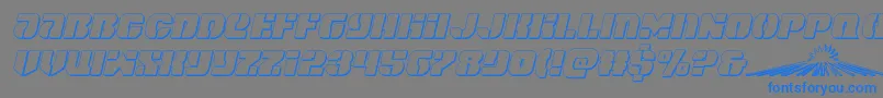 spacecruiser3dital-Schriftart – Blaue Schriften auf grauem Hintergrund