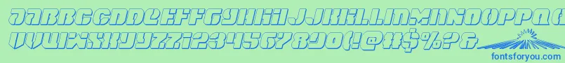 spacecruiser3dital Font – Blue Fonts on Green Background