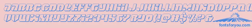 spacecruiser3dital Font – Blue Fonts on Pink Background