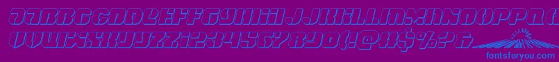 spacecruiser3dital-Schriftart – Blaue Schriften auf violettem Hintergrund