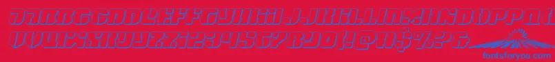 spacecruiser3dital Font – Blue Fonts on Red Background