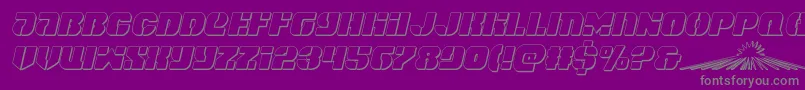 spacecruiser3dital-Schriftart – Graue Schriften auf violettem Hintergrund