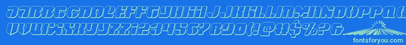 spacecruiser3dital Font – Green Fonts on Blue Background