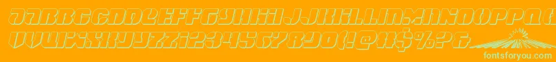 spacecruiser3dital Font – Green Fonts on Orange Background