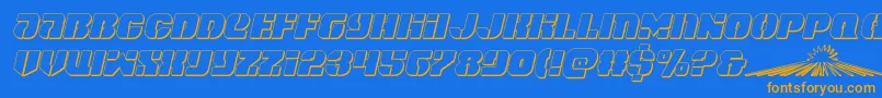 spacecruiser3dital Font – Orange Fonts on Blue Background