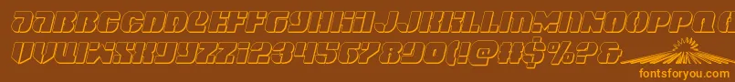 spacecruiser3dital-Schriftart – Orangefarbene Schriften auf braunem Hintergrund