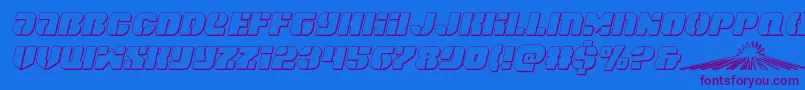 spacecruiser3dital Font – Purple Fonts on Blue Background