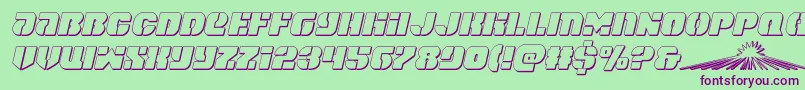 spacecruiser3dital Font – Purple Fonts on Green Background