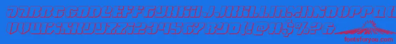 spacecruiser3dital Font – Red Fonts on Blue Background