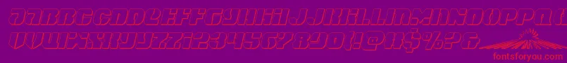 spacecruiser3dital-Schriftart – Rote Schriften auf violettem Hintergrund