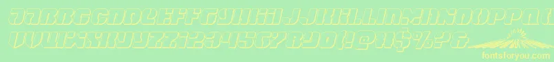 spacecruiser3dital Font – Yellow Fonts on Green Background