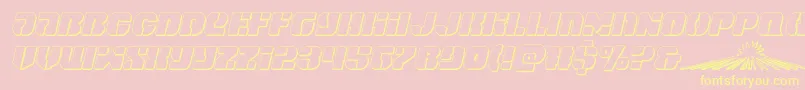 spacecruiser3dital-Schriftart – Gelbe Schriften auf rosa Hintergrund