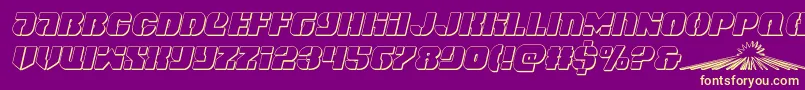 spacecruiser3dital Font – Yellow Fonts on Purple Background