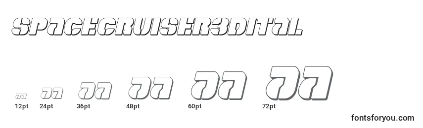 Spacecruiser3dital Font Sizes