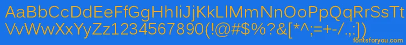 Weitere Informationen zur Kalinga-Schriftart Kalinga-Schriftart – Orangefarbene Schriften auf blauem Hintergrund