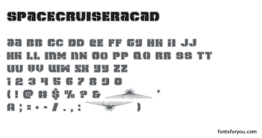 Schriftart Spacecruiseracad – Alphabet, Zahlen, spezielle Symbole
