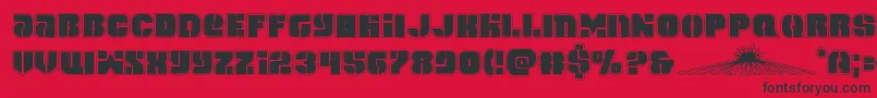 フォントspacecruiseracad – 赤い背景に黒い文字