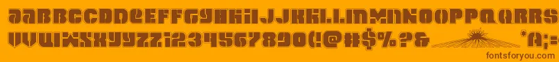 spacecruiseracad Font – Brown Fonts on Orange Background