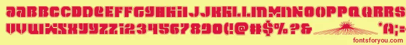 spacecruiseracad Font – Red Fonts on Yellow Background