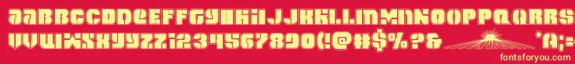spacecruiseracad Font – Yellow Fonts on Red Background