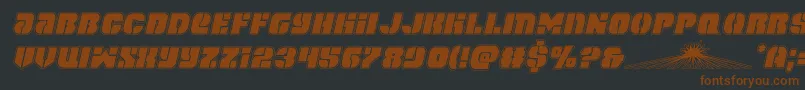 spacecruiseracadital-Schriftart – Braune Schriften auf schwarzem Hintergrund
