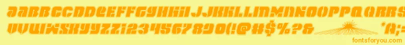 spacecruiseracadital Font – Orange Fonts on Yellow Background
