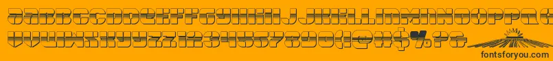 Шрифт spacecruiserchrome – чёрные шрифты на оранжевом фоне