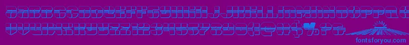 spacecruiserchrome Font – Blue Fonts on Purple Background