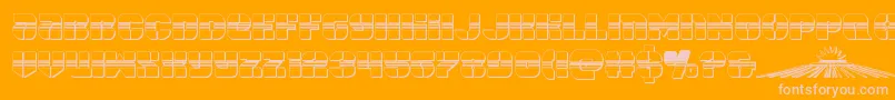 Police spacecruiserchrome – polices roses sur fond orange