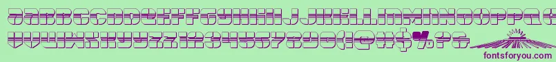 Шрифт spacecruiserchrome – фиолетовые шрифты на зелёном фоне