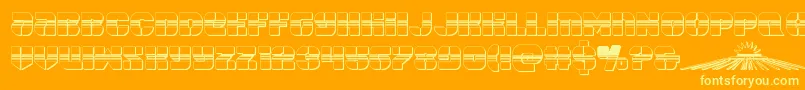 spacecruiserchrome Font – Yellow Fonts on Orange Background