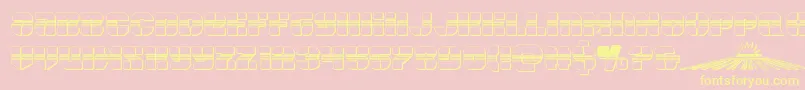 spacecruiserchrome Font – Yellow Fonts on Pink Background