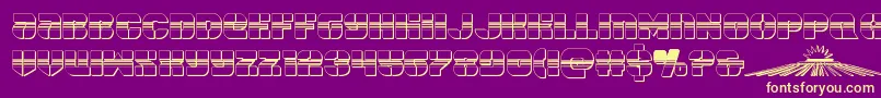 spacecruiserchrome Font – Yellow Fonts on Purple Background