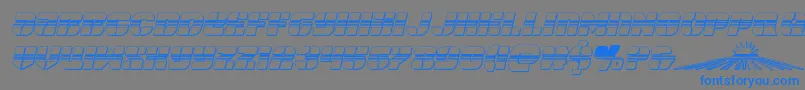 spacecruiserchromeital-Schriftart – Blaue Schriften auf grauem Hintergrund